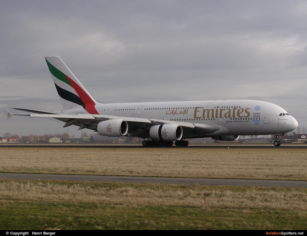 Emirates Airlines  -  A380-861  (A6-EDU) By Henri Berger (HenriB)