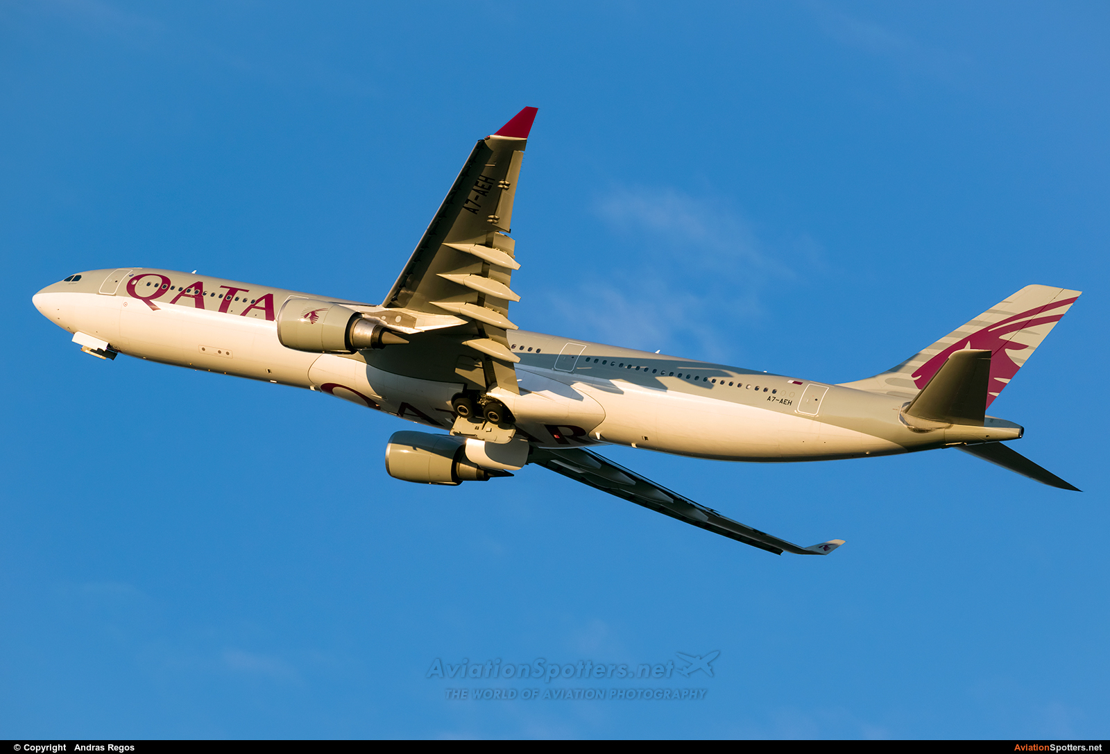 Qatar Airways  -  A330-300  (A7-AEH) By Andras Regos (regos)