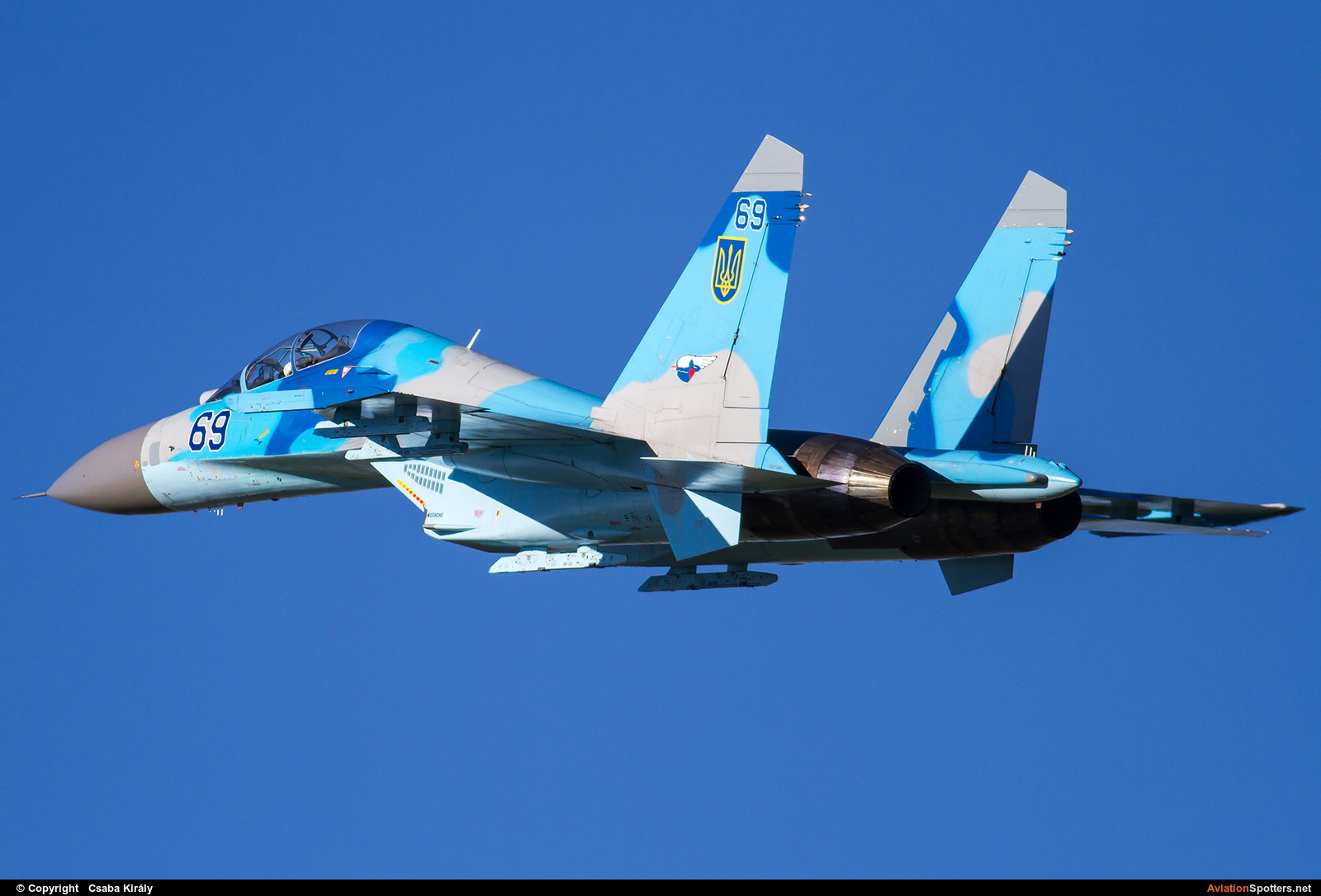 Ukraine - Air Force  -  Su-27UB  (69 BLUE) By Csaba Király (Csaba Kiraly)